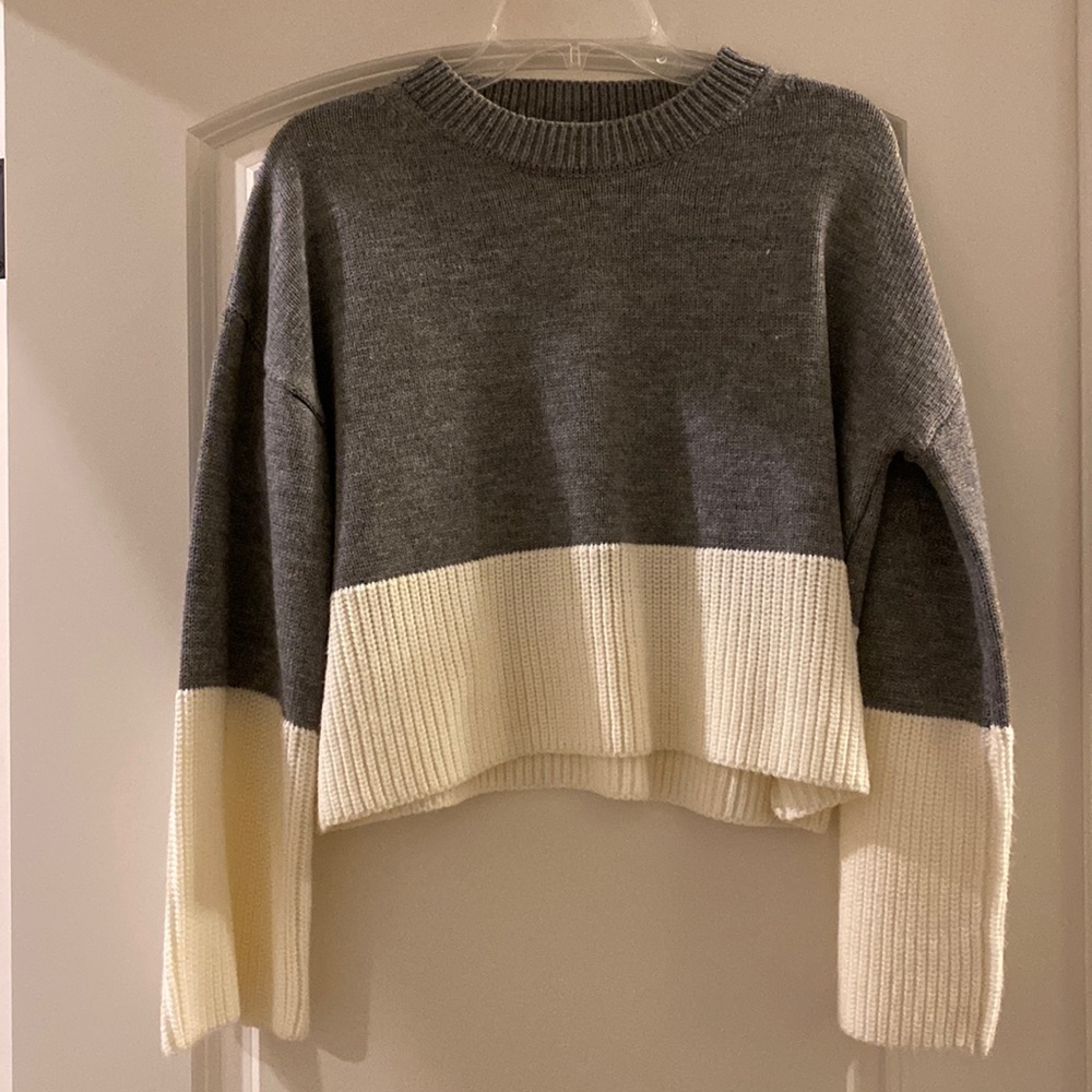 Cropped mock neck sweater